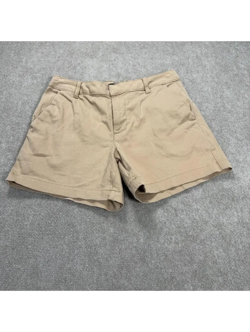 Banana Republic Khaki Chino Shorts Women's 6 Stretch Cotton Viscose Tan Casual